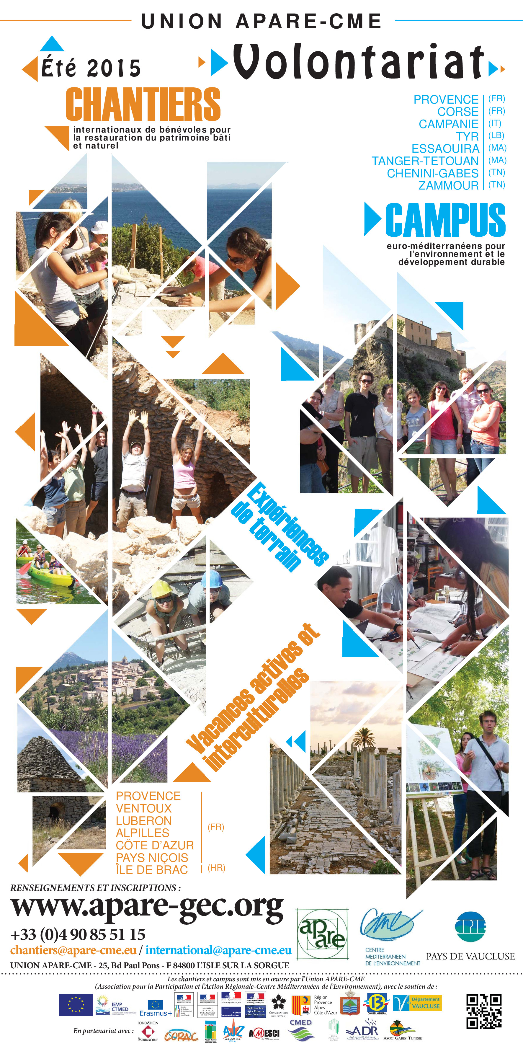 Chantiers internationaux et campus euro-méditerranéens – Eté 2015