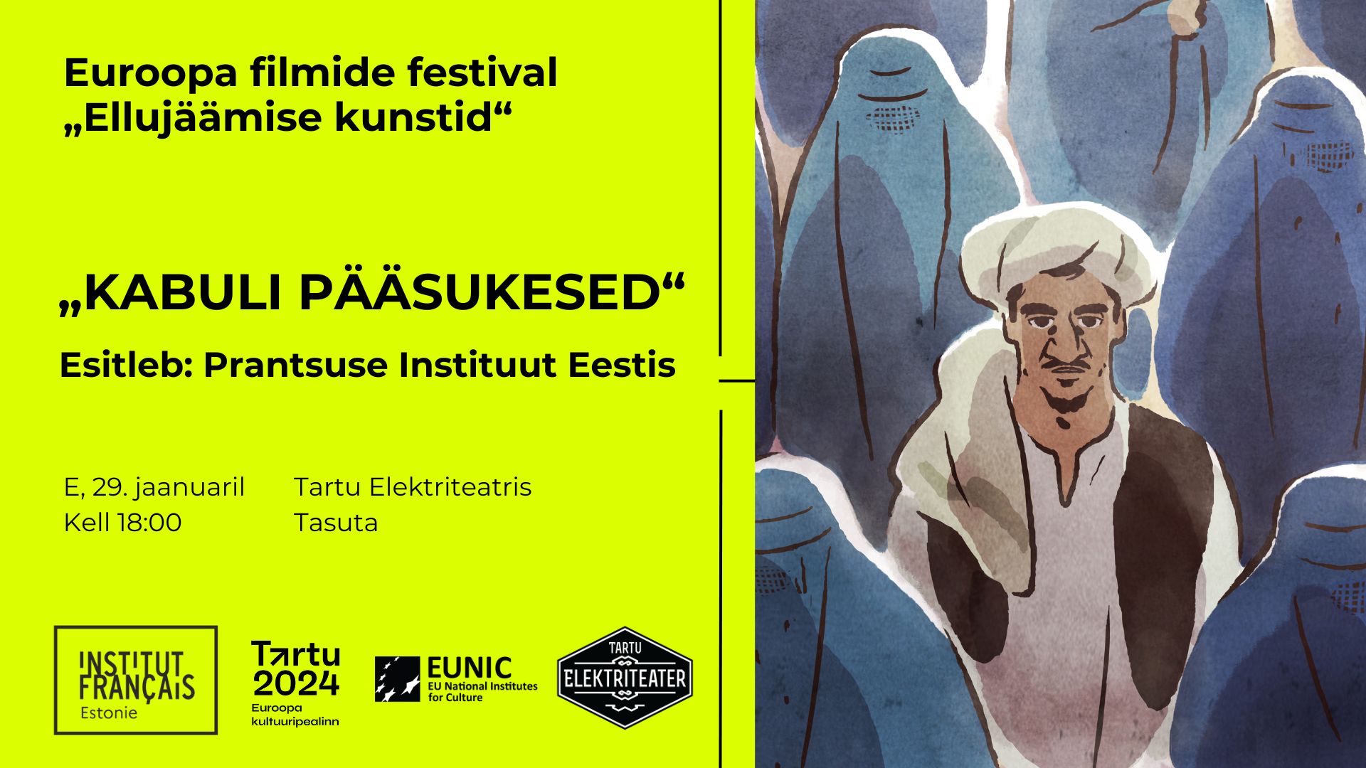 “Kabuli pääsukesed” kinos Elektriteater | Tartu 2024