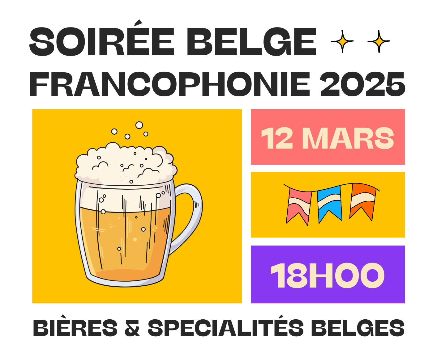 Soirée belge : bières et spécialités